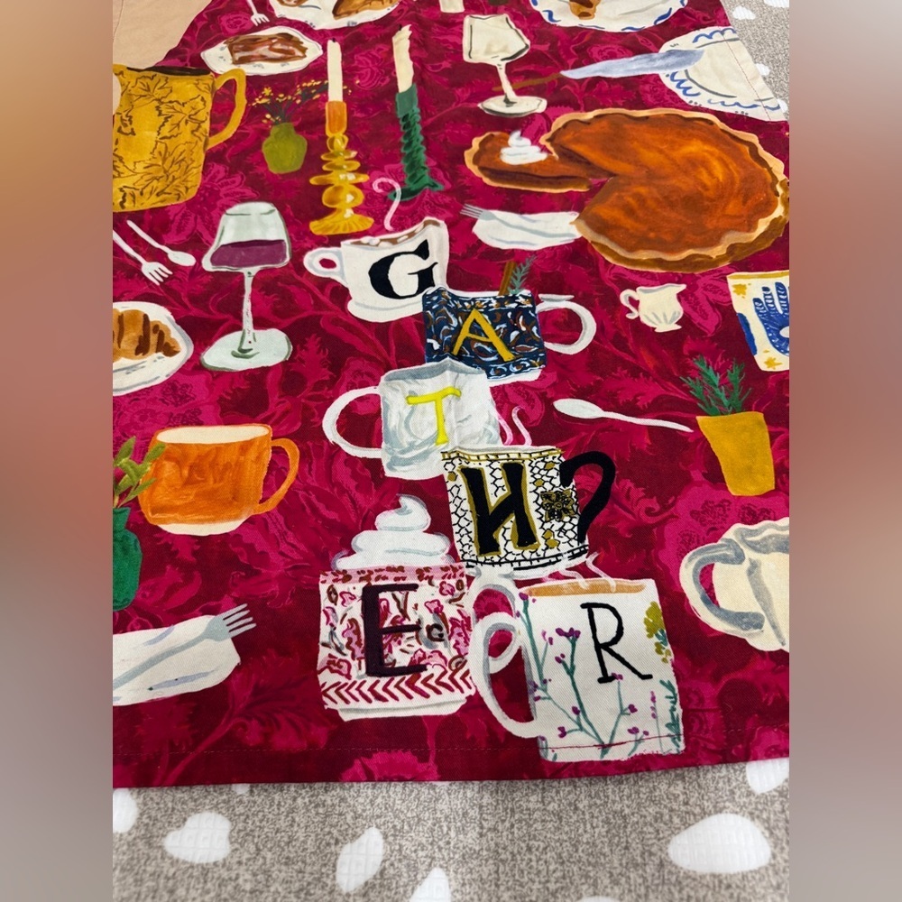 Anthropologie dish towel gather fall autumn thanksgiving tea kitchen home decor - Picture 3 of 4